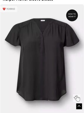 Torrid Harper Flutter Sleeve Blouse Size 00